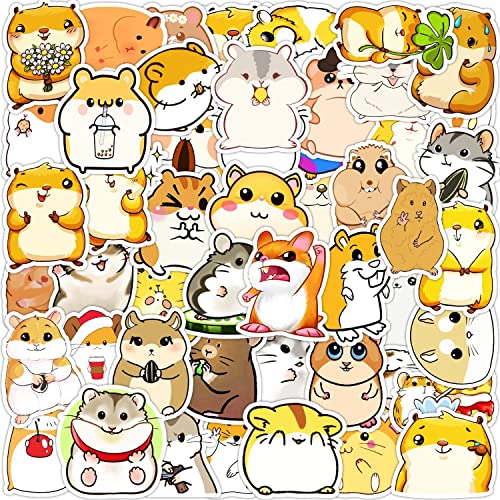 Hamster Aufkleber Hamster Sticker Set 50 Stücke Niedlich Deko für Auto Laptop Skateboard Fahrrad Moped Motorrad Fahrrad Computer,Geeignet für Erwachsene Kinder von LYunMu