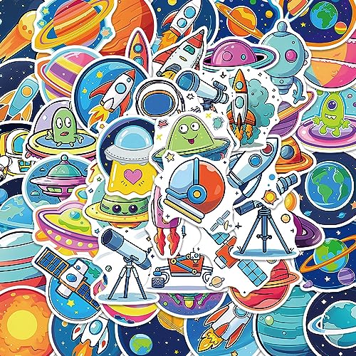 Handgezeichnete Planeten Aufkleber Planeten Sticker Set 50 Stücke Niedlich Deko für Auto Laptop Skateboard Fahrrad Moped Motorrad Fahrrad Computer,Geeignet für Erwachsene Kinder von LYunMu