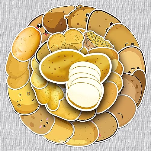 Kartoffeln Aufkleber Potato Sticker Set 50 Stücke Niedlich Deko für Auto Laptop Skateboard Fahrrad Moped Motorrad Fahrrad Computer,Geeignet für Erwachsene Kinder von LYunMu