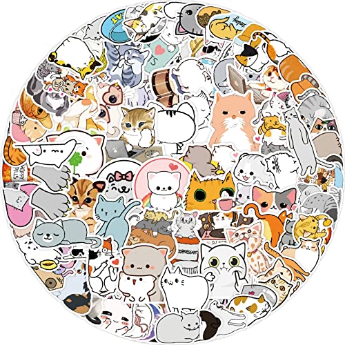 Katzen Cats Aufkleber Cats Sticker Set 100 Stücke Niedlich Deko für Auto Laptop Skateboard Fahrrad Moped Motorrad Fahrrad Computer,Geeignet für Erwachsene Kinder von LYunMu