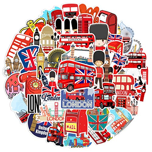 London Bus Aufkleber London Bus Sticker Set 50 Stücke Niedlich Deko für Auto Laptop Skateboard Fahrrad Moped Motorrad Fahrrad Computer,Geeignet für Erwachsene Kinder von LYunMu