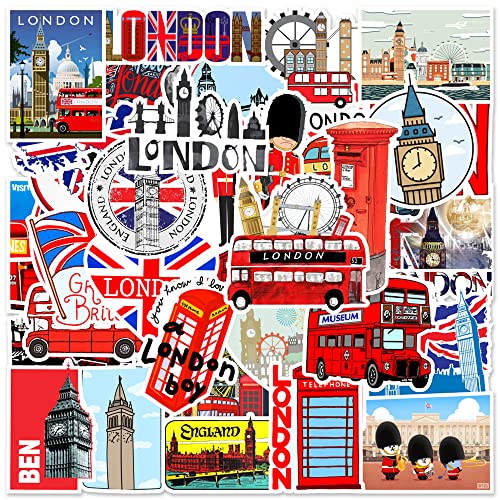 London Bus Aufkleber Rote Bus Sticker Set 50 Stücke Niedlich Deko für Auto Laptop Skateboard Fahrrad Moped Motorrad Fahrrad Computer,Geeignet für Erwachsene Kinder von LYunMu