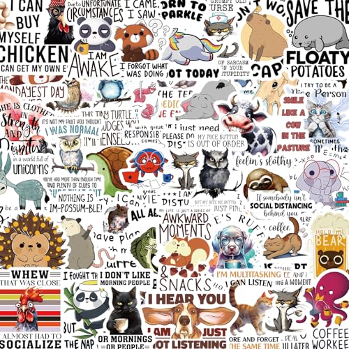 Lustige Tiere Aufkleber Funny Animals Sticker Set 50 Stücke Niedlich Deko für Auto Laptop Skateboard Fahrrad Moped Motorrad Fahrrad Computer,Geeignet für Erwachsene Kinde von LYunMu