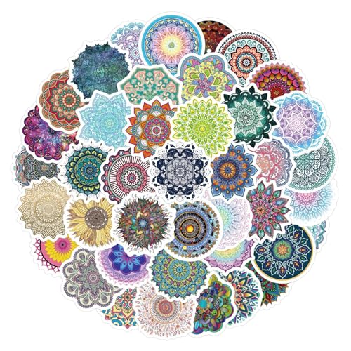 Mandala Aufkleber Mandala Sticker Set 60 Stücke Niedlich Deko für Auto Laptop Skateboard Fahrrad Moped Motorrad Fahrrad Computer,Geeignet für Erwachsene Kinder von LYunMu