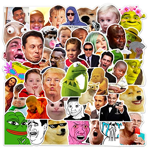 Meme Aufkleber Meme Sticker Set 50 Stücke Niedlich Deko für Auto Laptop Skateboard Fahrrad Moped Motorrad Fahrrad Computer,Geeignet für Erwachsene Kinder von LYunMu