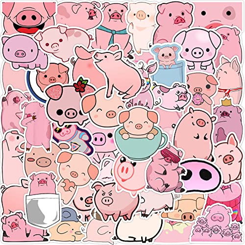 Schweine Aufkleber Pig Sticker Set 50 Stücke Niedlich Deko für Auto Laptop Skateboard Fahrrad Moped Motorrad Fahrrad Computer,Geeignet für Erwachsene Kinder von LYunMu