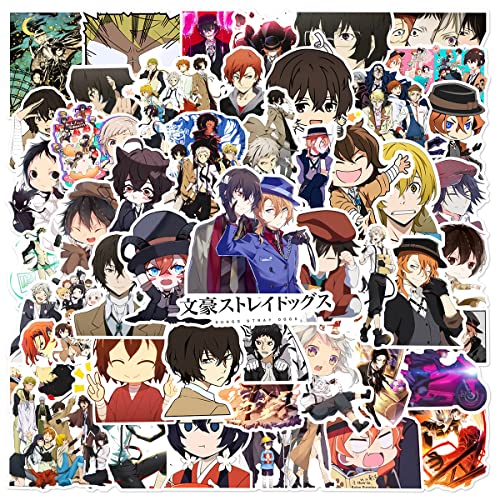 Stray Dogs Aufkleber Anime Bungo Stray Dogs Sticker Set 50 Stücke Niedlich Deko für Auto Laptop Skateboard Fahrrad Moped Motorrad Fahrrad Computer,Geeignet für Erwachsene Kinder von LYunMu