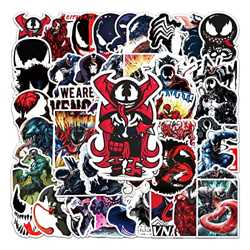 Venom Aufkleber Superheld Aufkleber für Kinder 50 Stück Venom Graffiti Decal Vinyl Sticker für Laptop Kinder Autos Motorrad Fahrrad Skateboard Gepäck von LYunMu