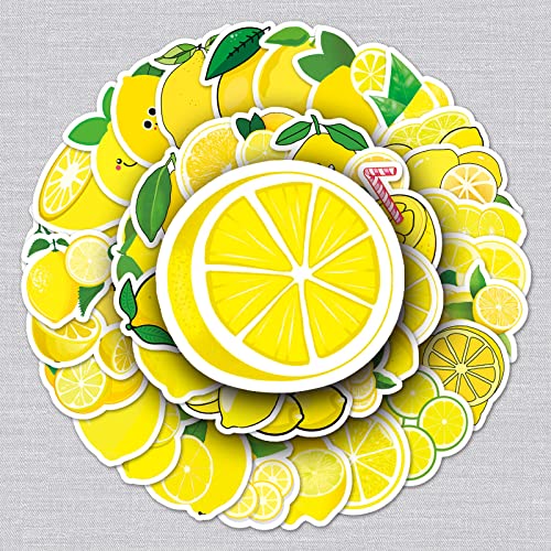 Zitrone Aufkleber Lemon Sticker Set 50 Stücke Niedlich Deko für Auto Laptop Skateboard Fahrrad Moped Motorrad Fahrrad Computer,Geeignet für Erwachsene Kinder von LYunMu