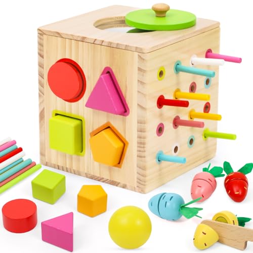 LZDMY Montessori Spielzeug ab 1 2 3 Jahr, 6 in 1 Motorikwürfel mit Karotten, Baby Holzspielzeug Sensorik Spielzeug, Motorik Spielzeug Kinder Steckspiel Geburtstag Ostern Geschenk für Junge Mädchen LZDMY Montessori Spielzeug ab 1 2 3 Jahr, 6 in 1 Motorikwürfel mit Karotten, Baby Holzspielzeug Sensorik Spielzeug, Motorik Spielzeug Kinder Steckspiel Geburtstag Ostern Geschenk für Junge Mädchen von LZDMY