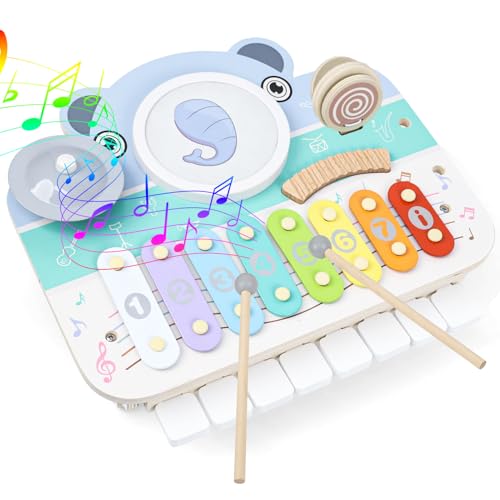 LZDMY Keyboard Kinder, 6-in-1 Schlagzeug Musikinstrumente für Kinder ab 1 2 3 Jahr mit Piano Xylophon Trommel,Baby Klavier Musikspielzeug für Geburtstag Ostern Weihnacht Geschenk Mädchen Junge LZDMY Keyboard Kinder, 6-in-1 Schlagzeug Musikinstrumente für Kinder ab 1 2 3 Jahr mit Piano Xylophon Trommel,Baby Klavier Musikspielzeug für Geburtstag Ostern Weihnacht Geschenk Mädchen Junge von LZDMY