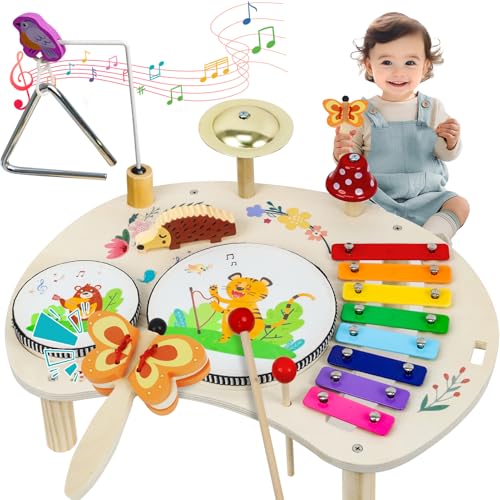 LZDMY Musikinstrumente für Kinder ab 1 2 3 Jahr,Baby Musikspielzeug Triangel Schlagzeug Trommel Xylophon Instrumente Kinder, Musikset Montessori Spielzeug Geburtstag Ostern Geschenk Junge & Mädchen LZDMY Musikinstrumente für Kinder ab 1 2 3 Jahr,Baby Musikspielzeug Triangel Schlagzeug Trommel Xylophon Instrumente Kinder, Musikset Montessori Spielzeug Geburtstag Ostern Geschenk Junge & Mädchen von LZDMY