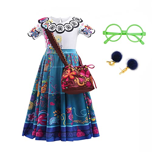 LZH Mirabel Madrigal Kostümkleid Encanto Mirabel Isabela Verkleidung Kostüm Cosplay Prinzessin Kleid mit Tasche und Brille Grün für Mädchen LZH Mirabel Madrigal Kostümkleid Encanto Mirabel Isabela Verkleidung Kostüm Cosplay Prinzessin Kleid mit Tasche und Brille Grün für Mädchen von LZH