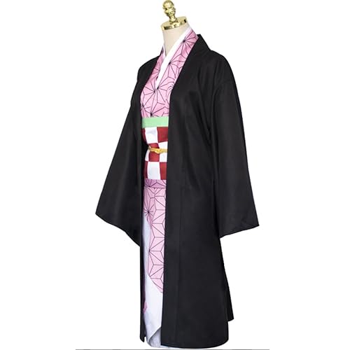 LZHUYE Demons Slayers Anime Cosplay Kostüm Kamado Nezuko Kimono Komplettes Set Halloween Outfit für Party Erwachsene Kinder von LZHUYE