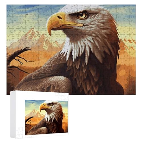 Adler-Puzzles, 300 Teile, personalisiertes Puzzle für Erwachsene, Fotos, Puzzle für Familie, anspruchsvolles Bilderpuzzle mit Aufbewahrungstasche, Heimdekoration, Puzzle von LZQPOEAS