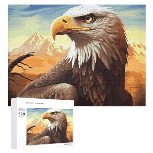 Adler-Puzzles, 520 Bilder, personalisiertes Puzzle für Erwachsene, Fotos, Puzzle für Familie, anspruchsvolles Bilderpuzzle mit Aufbewahrungstasche, Heimdekoration, Puzzle von LZQPOEAS