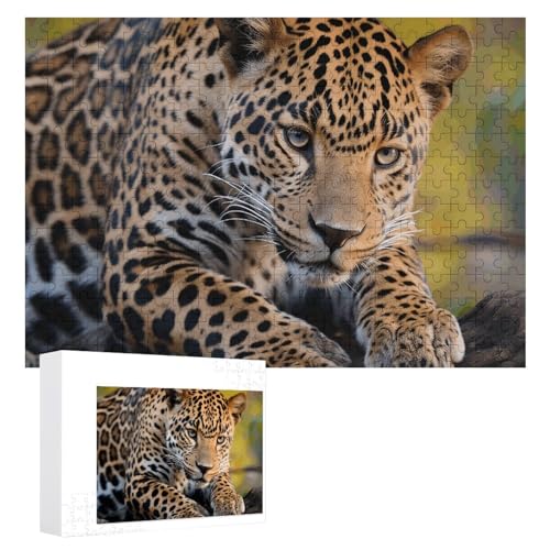 Afrikanische Leoparden-Puzzles, 300 Teile, personalisiertes Puzzle für Erwachsene, Fotos, Puzzle für Familie, anspruchsvolles Bilderpuzzle mit Aufbewahrungstasche, Heimdekoration, Puzzle von LZQPOEAS