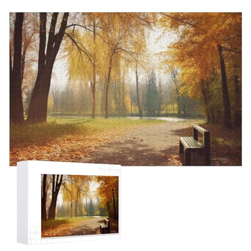 Autumn Park Puzzles 1000 PCS Personalized Jigsaw Puzzles for Adults Photos Puzzle for Family Challenging Picture Puzzle with Storage Bag Home Decor Jigsaw von LZQPOEAS