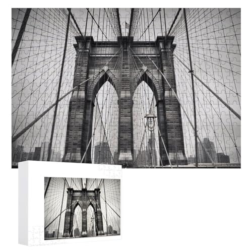 Brooklyn Bridge Puzzles, 300 Teile, personalisiertes Puzzle für Erwachsene, Fotos, Puzzle für Familie, anspruchsvolles Bilderpuzzle mit Aufbewahrungstasche, Heimdekoration, Puzzle von LZQPOEAS