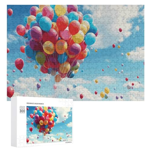 Bunte Luftballon-Puzzles, 300 Bilder, personalisiertes Puzzle für Erwachsene, Fotos, Puzzle für Familie, anspruchsvolles Bilderpuzzle mit Aufbewahrungstasche, Heimdekoration, Puzzle von LZQPOEAS