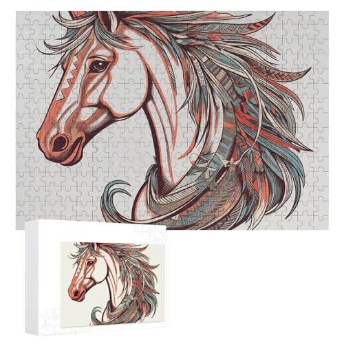 Cupid Pfeil Love Horse Puzzles 300 PCS Personalisierte Puzzles für Erwachsene Fotos Puzzle für Familie anspruchsvolles Bilderpuzzle mit Aufbewahrungstasche, Heimdekoration Puzzle von LZQPOEAS