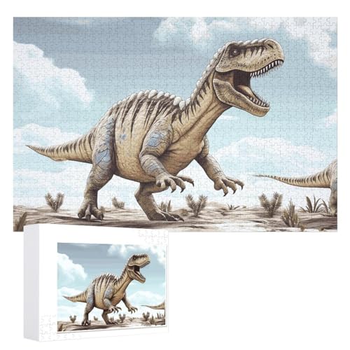 Dinosaurier-Puzzle, 1000 Stück, personalisierbar, für Erwachsene, Fotos, Puzzle für Familie, anspruchsvolles Bilderpuzzle mit Aufbewahrungstasche, Heimdekoration, Puzzle von LZQPOEAS