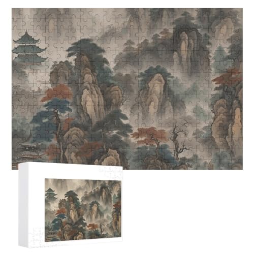 Ein chinesisches Malpuzzle, 300 Teile, personalisiertes Puzzle für Erwachsene, Fotos, Puzzle für Familie, anspruchsvolles Bilderpuzzle mit Aufbewahrungstasche, Heimdekoration, Puzzle von LZQPOEAS