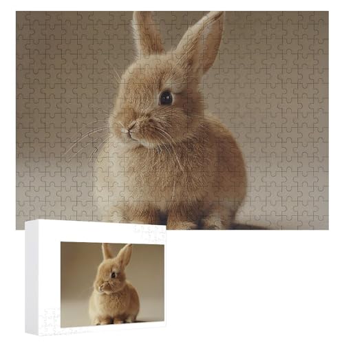 Ein kleines Kaninchen-Puzzle, 300 Teile, personalisiertes Puzzle für Erwachsene, Fotos, Puzzle für Familie, anspruchsvolles Bilderpuzzle mit Aufbewahrungstasche, Heimdekoration, Puzzle von LZQPOEAS