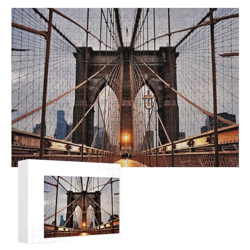 Foto von Brooklyn Bridge Puzzles, 300 Teile, personalisiertes Puzzle für Erwachsene, Fotos, Puzzle für Familie, anspruchsvolles Bilderpuzzle mit Aufbewahrungstasche, Heimdekoration, Puzzle von LZQPOEAS