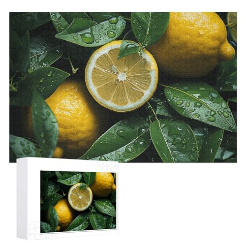 Fresh Lemon Puzzles, 1000 Teile, personalisiertes Puzzle für Erwachsene, Fotos, Puzzle für Familie, anspruchsvolles Bilderpuzzle mit Aufbewahrungstasche, Heimdekoration, Puzzle von LZQPOEAS