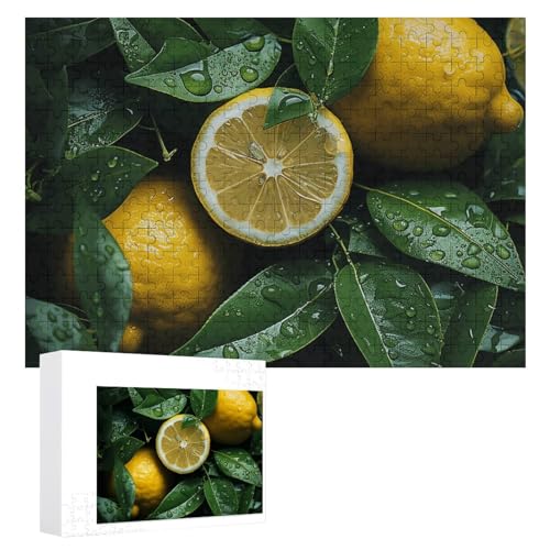 Fresh Lemon Puzzles, 300 Teile, personalisiertes Puzzle für Erwachsene, Fotos, Puzzle für Familie, anspruchsvolles Bilderpuzzle mit Aufbewahrungstasche, Heimdekoration, Puzzle von LZQPOEAS