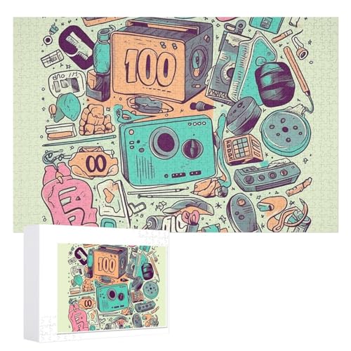 I Love Illustrationspuzzle, 1000 Teile, personalisiertes Puzzle für Erwachsene, Fotos, Puzzle für Familie, anspruchsvolles Bilderpuzzle mit Aufbewahrungstasche, Heimdekoration, Puzzle von LZQPOEAS