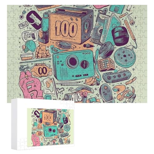 I Love Illustrationspuzzle, 300 Teile, personalisiertes Puzzle für Erwachsene, Fotos, Puzzle für Familie, anspruchsvolles Bilderpuzzle mit Aufbewahrungstasche, Heimdekoration, Puzzle von LZQPOEAS