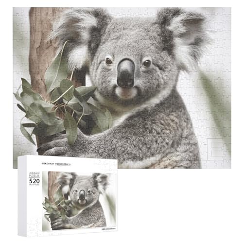 Koala Puzzles 520 Bilder, personalisiertes Puzzle für Erwachsene, Fotos, Puzzle für Familie, anspruchsvolles Bilderpuzzle mit Aufbewahrungstasche, Heimdekoration, Puzzle von LZQPOEAS