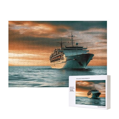 Kreuzfahrtschiff-Puzzle, 300 Teile, Holz-Puzzle, personalisierte Bilderpuzzle, Familienspiele, Kunstwerk, Fotopuzzle, anspruchsvolle Puzzles für Erwachsene (39,9 x 27,9 cm) von LZQPOEAS