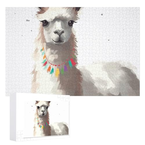 Llama-Puzzles, 1000 Teile, personalisiertes Puzzle für Erwachsene, Fotos, Puzzle für Familie, anspruchsvolles Bilderpuzzle mit Aufbewahrungstasche, Heimdekoration, Puzzle von LZQPOEAS