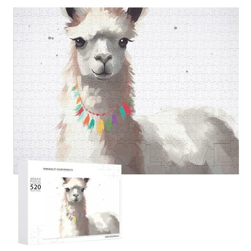 Llama-Puzzles, 520 Bilder, personalisiertes Puzzle für Erwachsene, Fotos, Puzzle für Familie, anspruchsvolles Bilderpuzzle mit Aufbewahrungstasche, Heimdekoration, Puzzle von LZQPOEAS