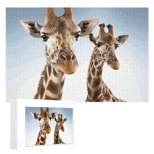 Necks of Giraffe Puzzles, 1000 Teile, personalisiertes Puzzle für Erwachsene, Fotos, Puzzle für Familie, anspruchsvolles Bilderpuzzle mit Aufbewahrungstasche, Heimdekoration, Puzzle von LZQPOEAS