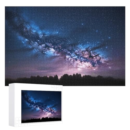 Night Sky2 Puzzles, 1000 Teile, personalisiertes Puzzle für Erwachsene, Fotos, Puzzle für Familie, anspruchsvolles Bilderpuzzle mit Aufbewahrungstasche, Heimdekoration, Puzzle von LZQPOEAS