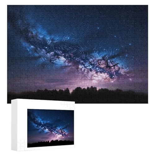 Night Sky2 Puzzles, 300 Teile, personalisiertes Puzzle für Erwachsene, Fotos, Puzzle für Familie, anspruchsvolles Bilderpuzzle mit Aufbewahrungstasche, Heimdekoration, Puzzle von LZQPOEAS