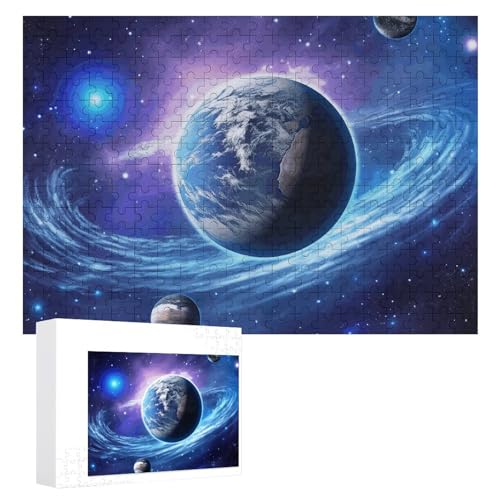 Planet Galaxy Puzzles, 300 Teile, personalisiertes Puzzle für Erwachsene, Fotos, Puzzle für Familie, anspruchsvolles Bilderpuzzle mit Aufbewahrungstasche, Heimdekoration, Puzzle von LZQPOEAS