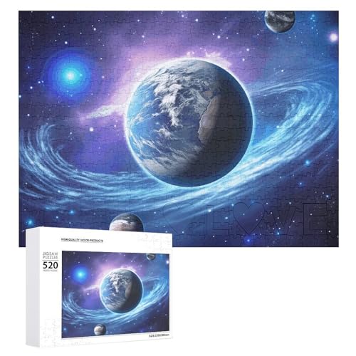 Planet Galaxy Puzzles, 520 Bilder, personalisiertes Puzzle für Erwachsene, Fotos, Puzzle für Familie, anspruchsvolles Bilderpuzzle mit Aufbewahrungstasche, Heimdekoration, Puzzle von LZQPOEAS