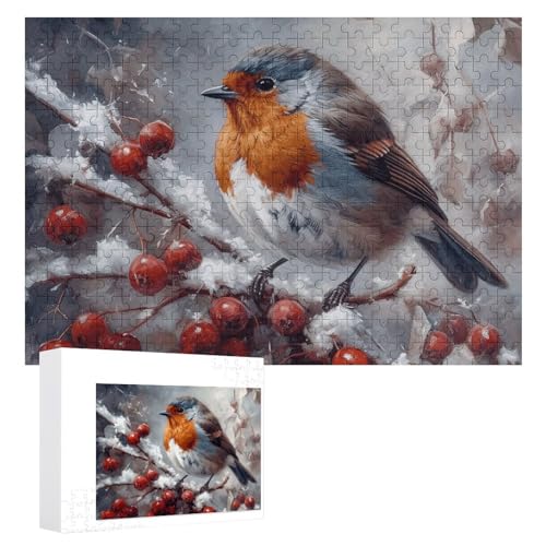 Puzzle Vogel auf Ast, 300 Teile, personalisiertes Puzzle für Erwachsene, Fotos, Puzzle für Familie, anspruchsvolles Bilderpuzzle mit Aufbewahrungstasche, Heimdekoration, Puzzle von LZQPOEAS