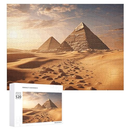 Pyramid Afrika Wüstenpuzzles 520 Bilder, personalisiertes Puzzle für Erwachsene, Fotos, Puzzle für Familie, anspruchsvolles Bilderpuzzle mit Aufbewahrungstasche, Heimdekoration, Puzzle von LZQPOEAS