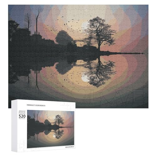 Reflection Guitar Puzzles 520 Pices Personalized Jigsaw Puzzles for Adults Photos Puzzle for Family Challenging Picture Puzzle with Storage Bag Home Decor Jigsaw von LZQPOEAS