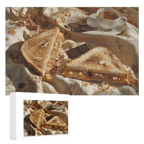 Sandwiches und Schokoladen-Puzzle, 1000 Stück, personalisierbar, für Erwachsene, Fotos, Puzzle für Familie, anspruchsvolles Bilderpuzzle mit Aufbewahrungstasche, Heimdekoration, Puzzle von LZQPOEAS