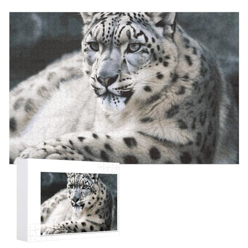 Snow Leopard Puzzles 1000 PCS Personalized Jigsaw Puzzles for Adults Photos Puzzle for Family Challenging Picture Puzzle with Storage Bag Home Decor Jigsaw von LZQPOEAS