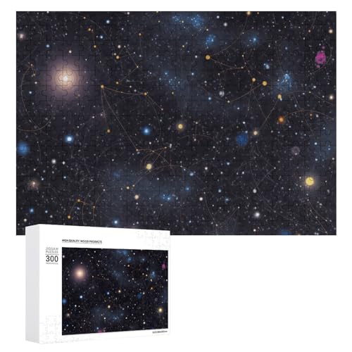 Sternsternhaufen Galaxien, Puzzle, 300 Bilder, personalisiertes Puzzle für Erwachsene, Fotos, Puzzle für Familie, anspruchsvolles Bilderpuzzle mit Aufbewahrungstasche, Heimdekoration, Puzzle von LZQPOEAS