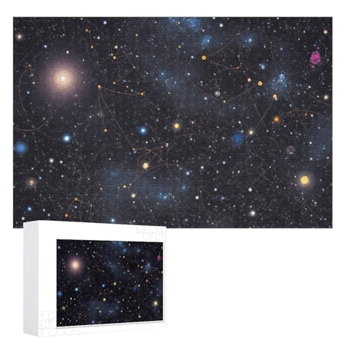 Sternsternhaufen Galaxien-Puzzle, 1000 Stück, personalisiertes Puzzle für Erwachsene, Fotos, Puzzle für Familie, anspruchsvolles Bilderpuzzle mit Aufbewahrungstasche, Heimdekoration, Puzzle von LZQPOEAS