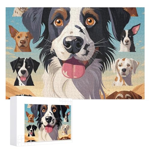 The Dog Breed Puzzles 1000 PCS Personalized Jigsaw Puzzles for Adults Photos Puzzle for Family Challenging Picture Puzzle with Storage Bag Home Decor Jigsaw von LZQPOEAS